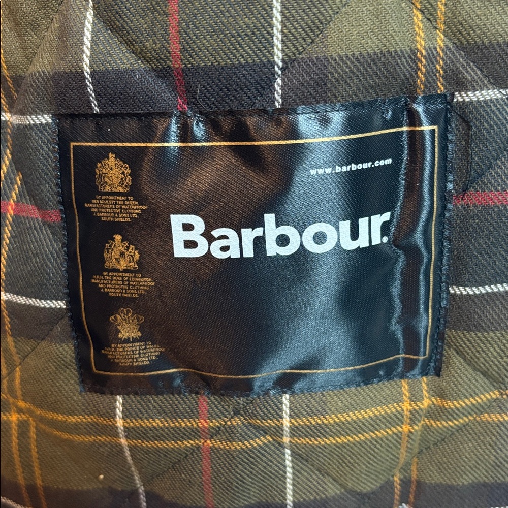 Barbour Men’s Size 44 Diamond Quilted Zip Up Dark Olive Green Vest Equestrian - Picture 6 of 8